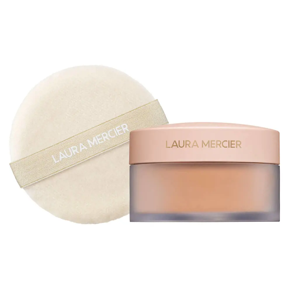 Laura Mercier Divinely Flawless Translucent Medium Deep Loose Setting Powder & Velour Puff